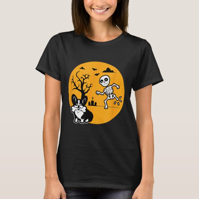 Funny Skeleton Bone Dog Lovers Shirt Halloween (Front)