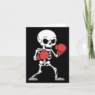 Funny Skeleton Boxing Lovers Spooky Halloween Boxe Card