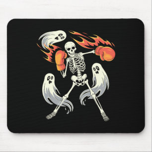 Funny Skeleton Boxing Lovers Spooky Halloween Boxe Mouse Pad
