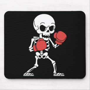 Funny Skeleton Boxing Lovers Spooky Halloween Boxe Mouse Pad