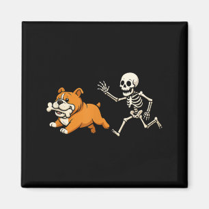 Funny Skeleton Bulldog Halloween Dog Mum Pet Lover Magnet
