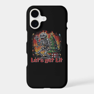 Funny Skeleton Christmas Let's Get Lit Classic
