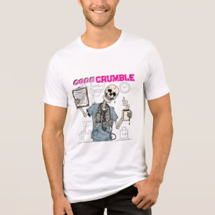 Funny Skeleton "Code Crumble" Med Nurse Humour Gif Tri-Blend Shirt