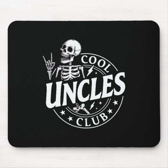 Funny Skeleton Cool Uncles Club New Uncle Men  Mouse Pad (Front)