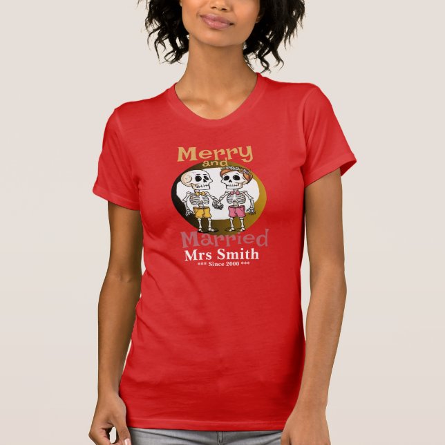 Funny Skeleton Couple T-Shirt (Front)