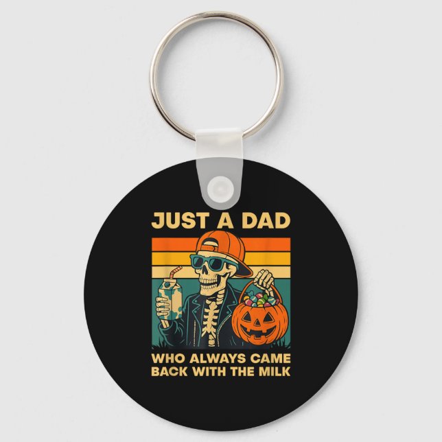 Funny Skeleton Dad Quote Retro Gift For Father’s D Key Ring (Front)