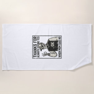 Funny Skeleton Dad Saying Yes Vintage Shirt Design Beach Towel