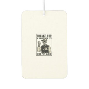 Funny Skeleton Dad Saying Yes Vintage Shirt Design Car Air Freshener