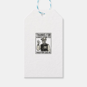 Funny Skeleton Dad Saying Yes Vintage Shirt Design Gift Tags