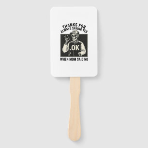 Funny Skeleton Dad Saying Yes Vintage T-Shirt Desi Hand Fan