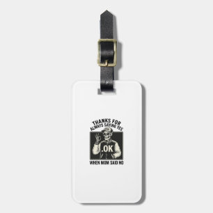Funny Skeleton Dad Saying Yes Vintage T-Shirt Desi Luggage Tag