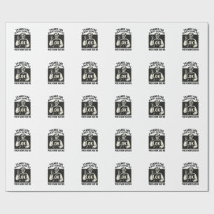 Funny Skeleton Dad Saying Yes Vintage T-Shirt Desi Wrapping Paper