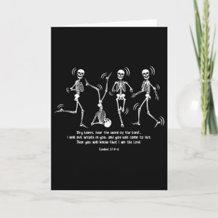 Funny Skeleton Dancing Dry Bones Come Alive Hallow Card
