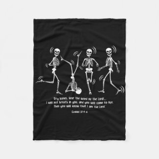 Funny Skeleton Dancing Dry Bones Come Alive Hallow Fleece Blanket