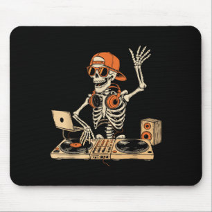 Funny Skeleton Dj Halloween Costume Music Lovers M Mouse Pad