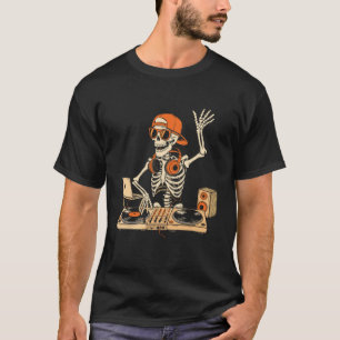 Funny Skeleton Dj Halloween Costume Music Lovers M T-Shirt