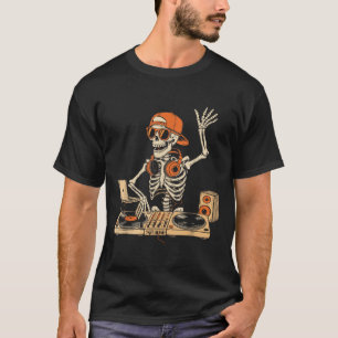 Funny Skeleton Dj Halloween Costume Music Lovers M T-Shirt