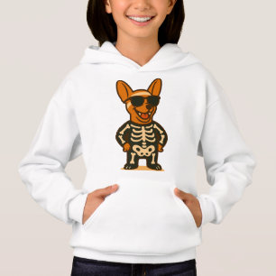 Funny skeleton dog Halloween print for kids clothi