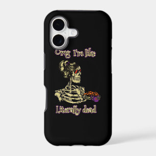 Funny Skeleton Drinking I'm literally Dead Coffee