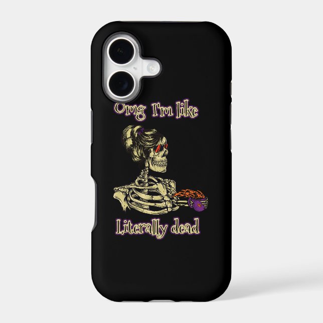 Funny Skeleton Drinking I'm literally Dead Coffee (Back)