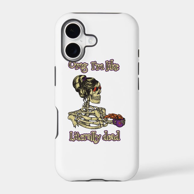 Funny Skeleton Drinking I'm literally Dead Coffee (Back)