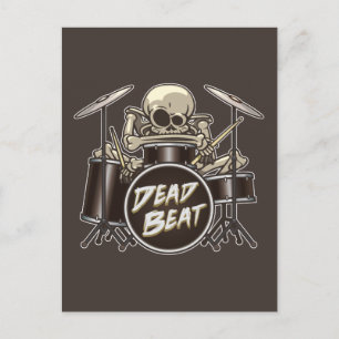 Funny Skeleton Drummer Postcard