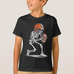 Funny Skeleton Football Halloween Costume Boys Kid T-Shirt
