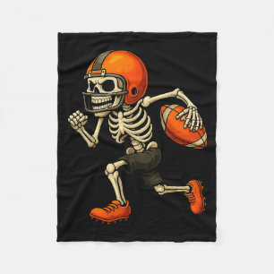 Funny Skeleton Football Halloween Costume For Men  Fleece Blanket