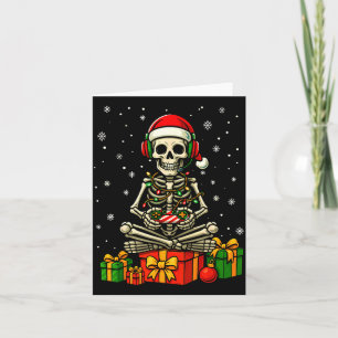 Funny Skeleton Game Controller Xmas Lights Men Wom Card