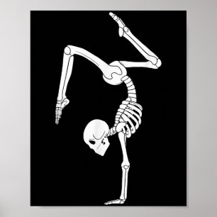 Funny Skeleton Gymnastics Halloween Costume Soky G Poster