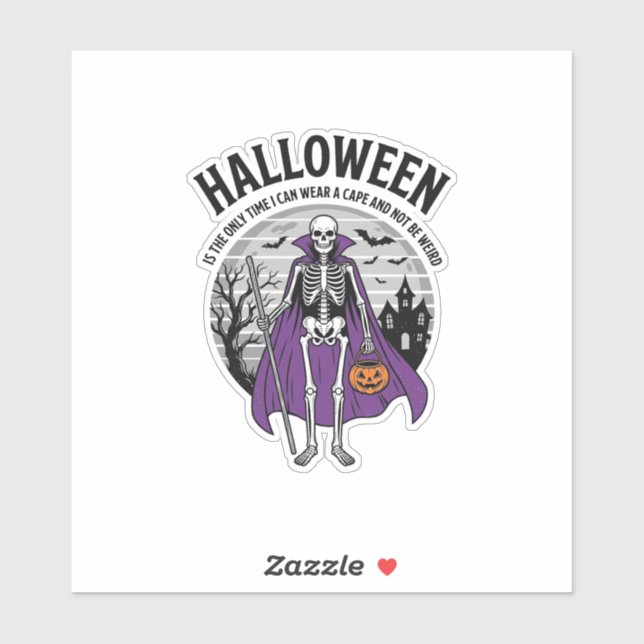 Funny Skeleton Halloween Cape Quote Vintage Design (Sheet)