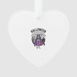 Funny Skeleton Halloween Cape Quote Vintage Design Ornament