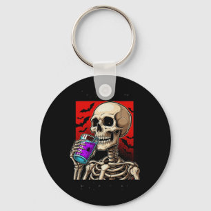 Funny Skeleton Halloween Costume Spooky Party Key Ring