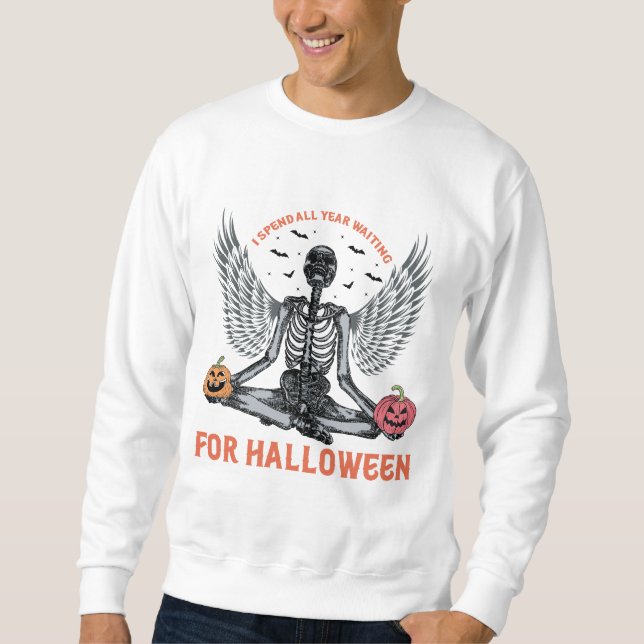 Funny Skeleton Halloween - Countdown to Halloween Sweatshirt (Front)