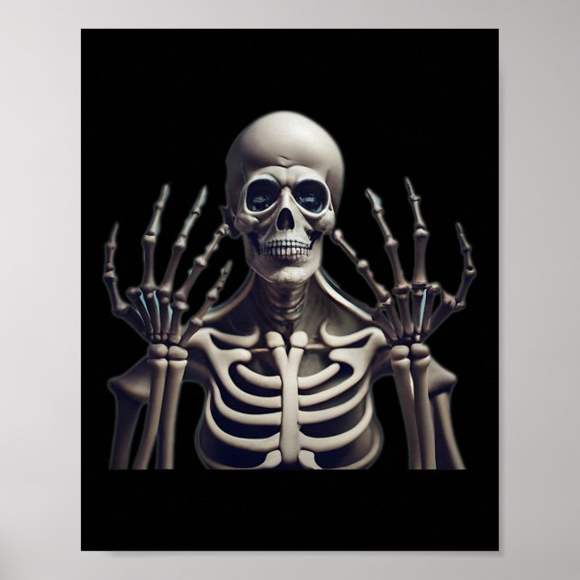 Funny Skeleton Halloween For Mens Womens Kids  Poster (Front)