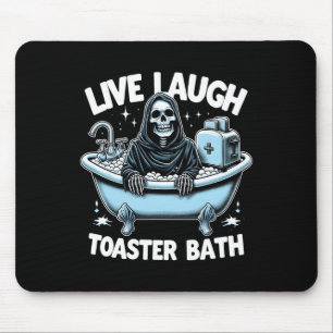 Funny Skeleton Halloween Live Laugh Toaster Th Des Mouse Pad