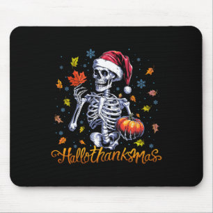 Funny Skeleton Halloween Mery Christmas Happy Hall Mouse Pad