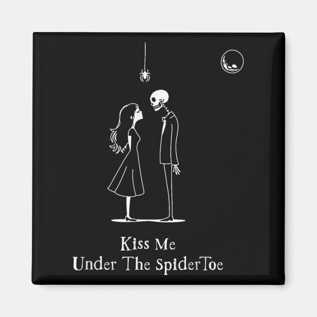 Funny Skeleton Halloween Mistletoe Parody Costume  Magnet (Front)