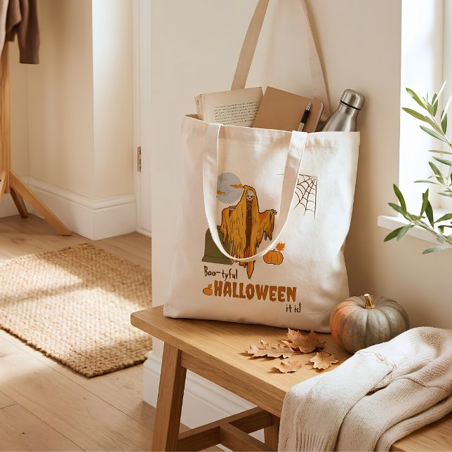 Funny Skeleton Halloween Tote Bag (Creator Uploaded)
