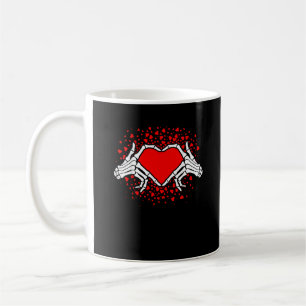 Funny Skeleton Hand Heart Valentines Day Coffee Mug