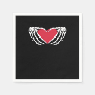 Funny Skeleton Heart Hands Classic Look Napkin
