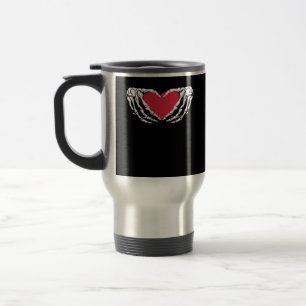 Funny Skeleton Heart Hands Classic Look Travel Mug