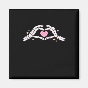 Funny Skeleton Heart Hands Creative Vibe Magnet