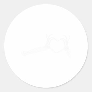 Funny Skeleton Heart Hands. Halloween Costume Skel Classic Round Sticker