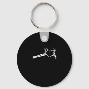 Funny Skeleton Heart Hands. Halloween Costume Skel Key Ring