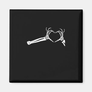 Funny Skeleton Heart Hands. Halloween Costume Skel Magnet