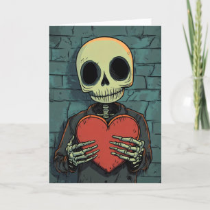 Funny Skeleton Heart Love Holiday Card