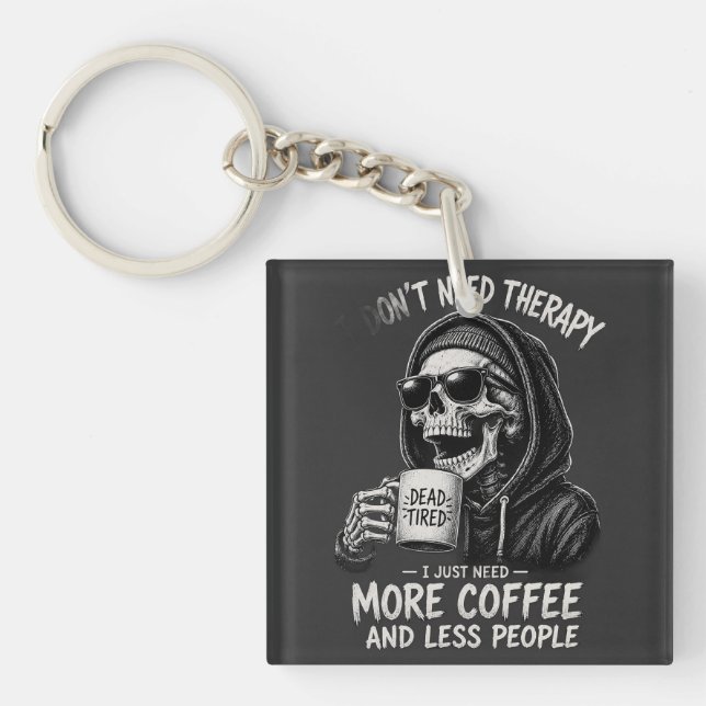 Funny Skeleton Humour Key Ring (Front)