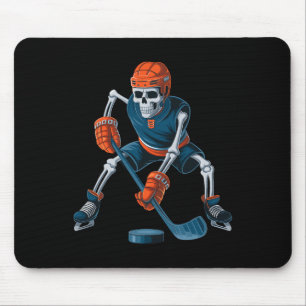 Funny Skeleton Ice Hockey Halloween _1 Mouse Pad