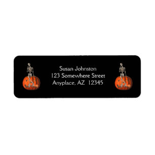 Funny Skeleton Jack O Lantern Halloween Address